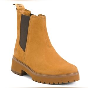 Timberland Carnaby Cool Chelsea BOOTS Size 10 Wheat Nubuck Lug Sole NEW
